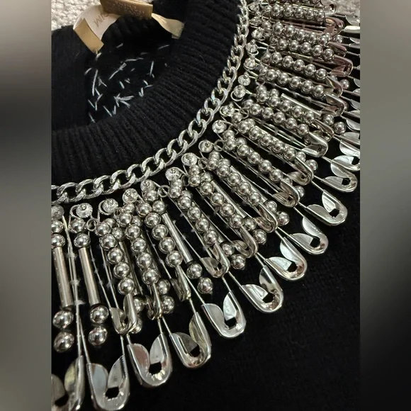 Michael Kors Collection - Stunning Beaded Chainlink Cashmere Sweater - size XS - Picture 2 of 12